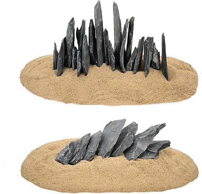 Natural Slate Stone Rocks 2 to 4 inch Aquariums Stone for Aquascaping,Terrariums,Reptile Enclosures,Paludariums, and Gardens-5lb