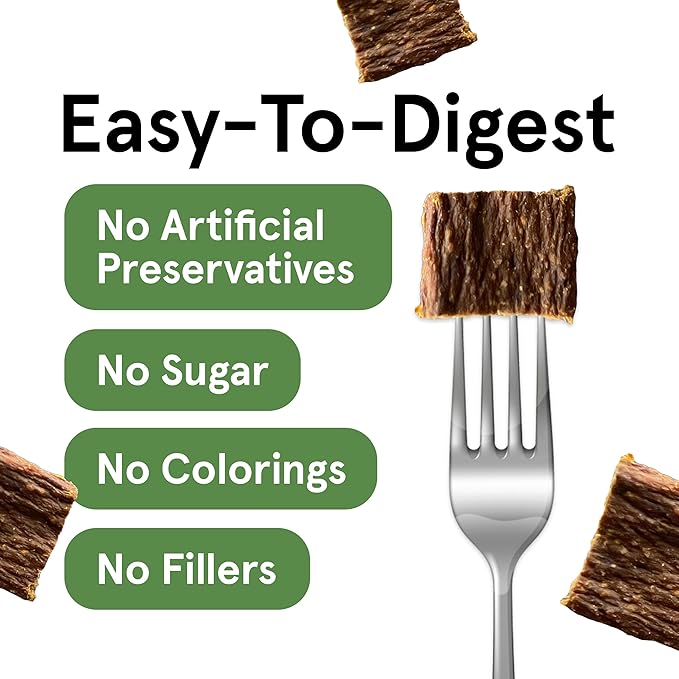 Real Meat Dog Treats - Three 12oz Bag of Bite-Sized Air-Dried Beef Jerky for Dogs - Grain-Free Jerky Dog Treats with 95% Human-Grade, Free-Range, Grass Fed Beef - All-Natural High Protein Dog Treats