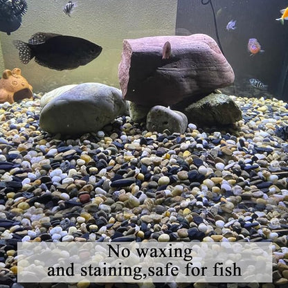 5 lbs Gravel for Fish Tank, 2/5 Inch Mixed Color River Rocks for Aquarium, Vase Fillers, Cactus Bonsai, Plant Soil Cover and Outdoor Garden Landscaping Rocks