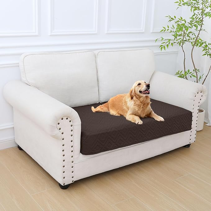 hyha Waterproof Dog Blanket, Soft Pet Bed Blankets, Waterproof Sofa Couch Cover for Dogs Washable, Reversible Pet Couch Covers for Sofa Furniture (30x53 Inch, Chocolate/Dark Grey)
