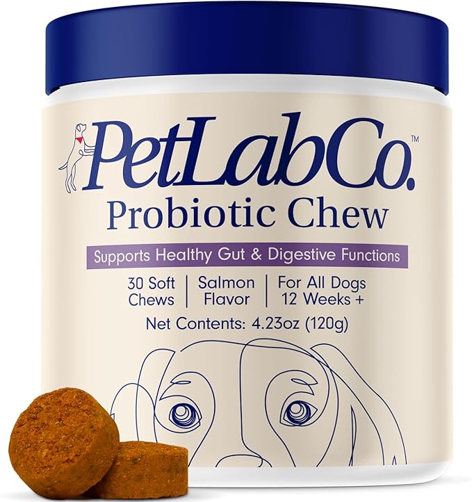 PetLab Co. Probiotics for Dogs, Support Gut Health, Occasional Diarrhea, Digestive Health & Seasonal Allergies - Salmon Flavor - Packaging May Vary - 30 Soft Chews