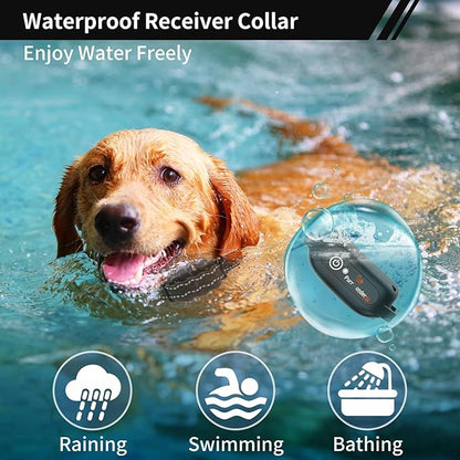 Dog Shock Collar with Remote Control, Bark Collar for Large Medium Small Breed 15-100 Lbs Waterproof, Beep Vibrate Shock Electric Dog Training Collar with Remote, Dog Barking E Collar