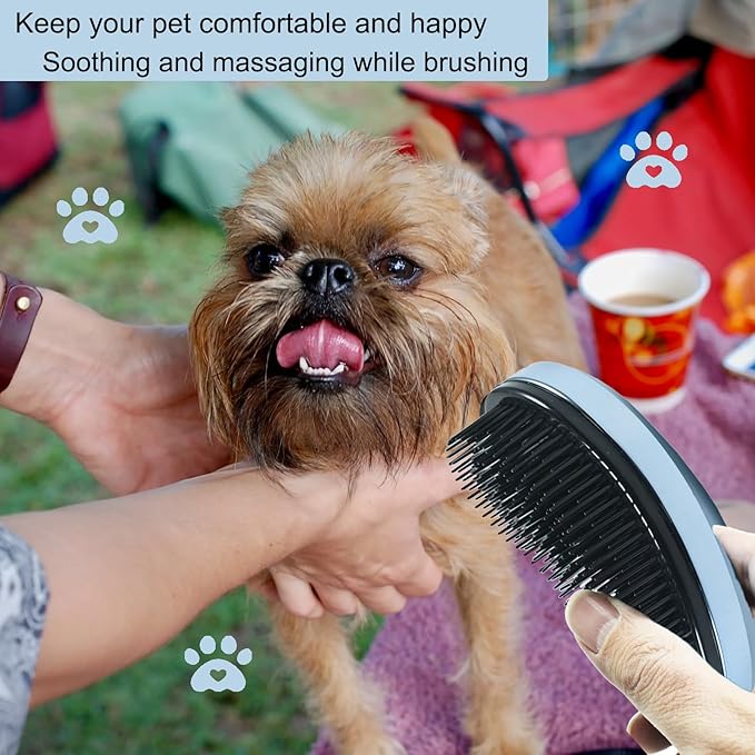 Puppy Brush, Soft Dog Brush for Grooming, Puppy Hair Remover Brush Comb, Grooming Tool for Poodles,Teddy, Yorkies, Maltese, Shih Tzu, Chihuahua, Gradient blue