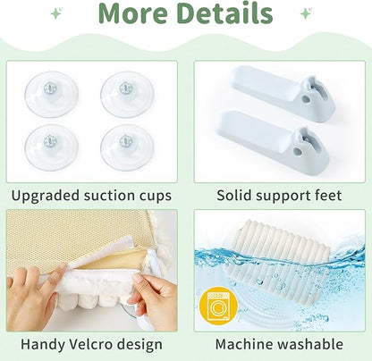 Sunhoo Cat Window Perch Hammock Foldable Kitten Bed Windowsill Seat with Suction Cup for Large Indoor Cats Inside Kitty Window Sill Ledge Shelf Hold Up to 40lbs Machine Washable 21.26*11.8in(White, M)