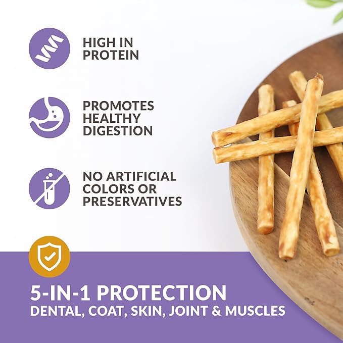 Real Duck Collagen Sticks for Dogs (25 Pack,5 Inch) Long Lasting Dog Chews No Hide Dog Treat Bully Stick Rawhide Free,Grain Free,High Protein