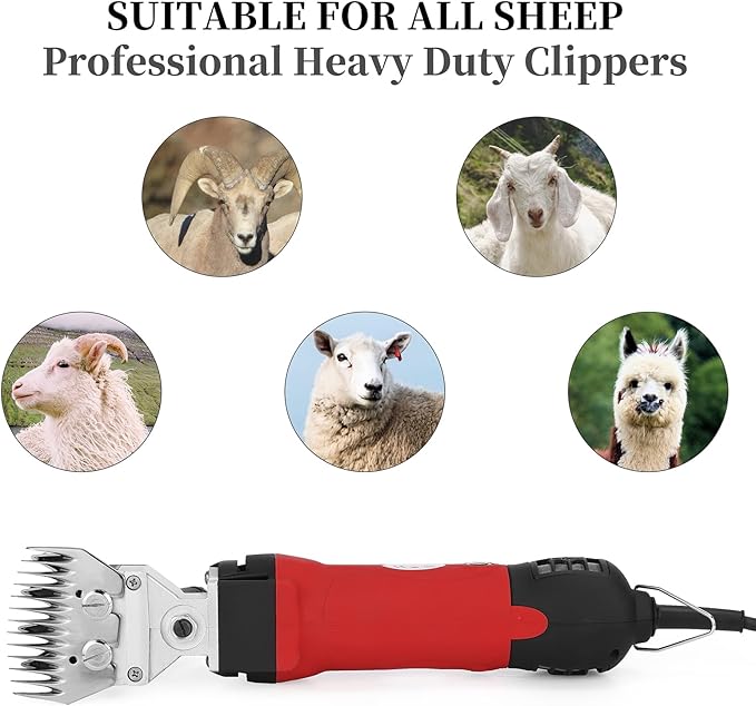 DUCKBOY Electric Sheep Clippers Heavy Duty, Professional 500W Shearing Machine for Sheep, Goats, Cattle Farm Livestock Pet, Large Thick Hair Dogs Grooming Trimmer