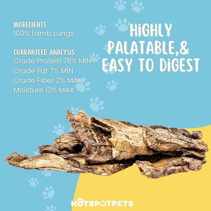 Dehydrated Lamb Lung Dog Treats - 2 Pound Big Bag, All-Natural, Made in USA - High Protein, Low Fat - Slow Roasted Oven Baked A Healthy Rawhide Alternative for All Dogs