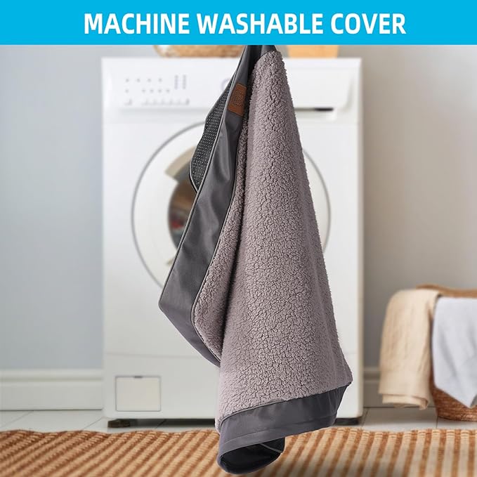 Extra Large Dog Bed Waterproof Dog Bed, Jumbo Orthopedic Dog Beds with Removable Washable Cover for Large Dogs, Pet Bed Mat Egg-Crate Foam, 54"X42"X4", Grey