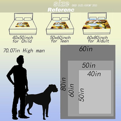 Sunflower Slumber Cat Throw Blanket - Ultra Soft, Cozy, Lightweight Flannel - Warm, Plush, Fuzzy Decor for Couch, Office, Travel - Fluffy, Cute Cat and Flower Design 40×50 Inch