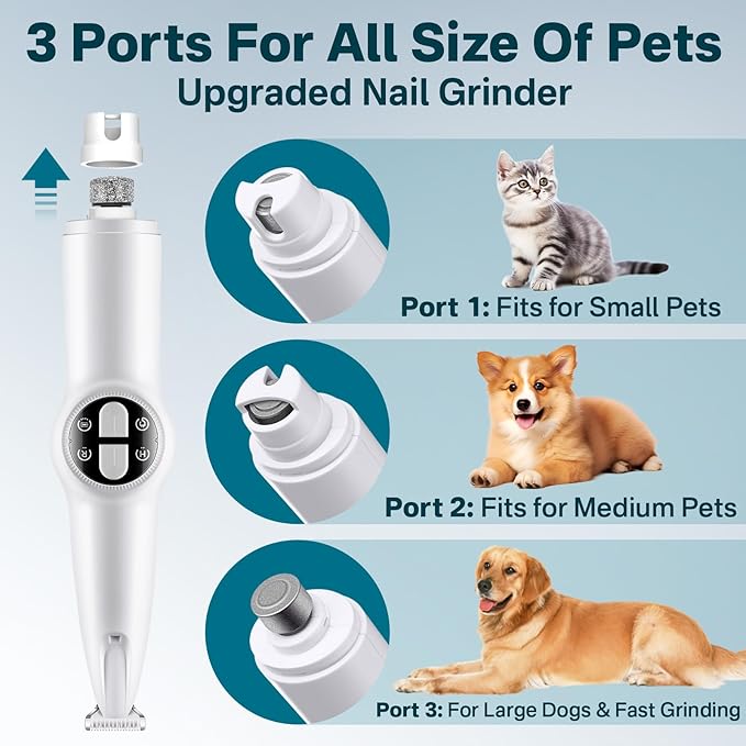 Dog Paw Trimmer & Nail Grinder 2in1 Upgrade [Ultra-Low Noise] [Micro Precision] Cordless Clippers for Grooming Kit, Pet Hair Shears for Cat Small Dogs, Electric Razors with LED Light