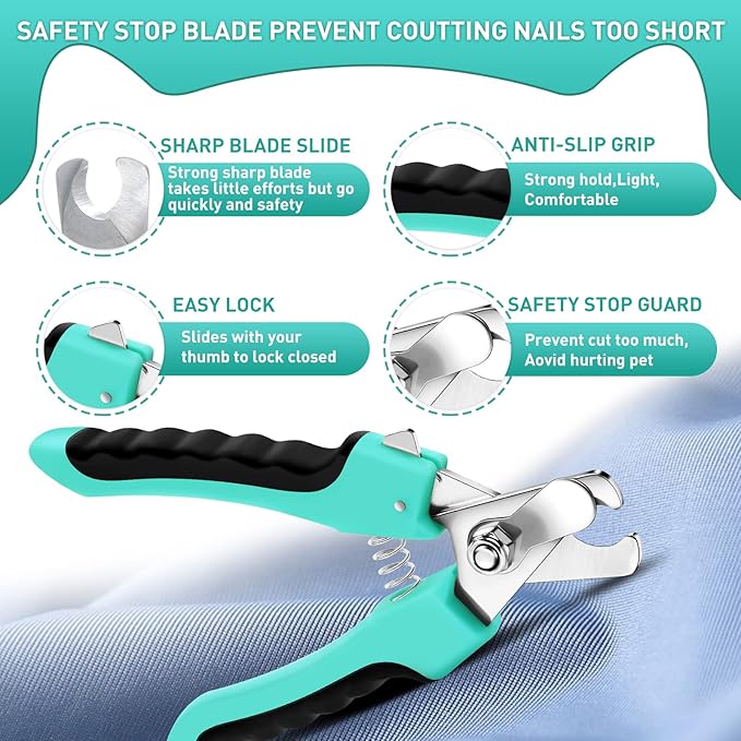 Dogs Self-Cleaning Slicker Brush for Shedding Long & Short Haired Cats, Safe Painless Bristles Removes Loose Undercoat, Tangled For All Size Pet, Grooming Set. Free Pet Comb + Nail Clippers