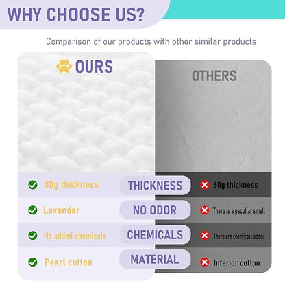 Pet Cleaning Glove Bathing Wipes for Dogs and Cats, Hypoallergenic Deodorizing No-Rinse Grooming Wipes for Paws, Body, and Butt, Perfect for Cat Dry Cleaning, Daily Care and Travel, Lavender, 8 Pcs