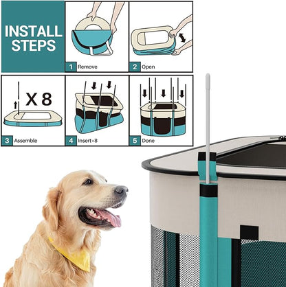 Foldable Pet Playpen,Portable Dog Cat Crate Pet Kennel Tent, Puppy playpen Indoor, Free Carrying Case,Outdoor Travel Use Camping for Small Large Dogs,Cats,Animals,Large