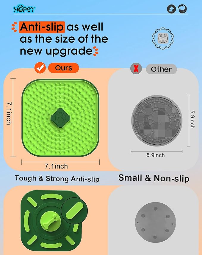 HOPET Licking Mat for Dogs, Dog Crate Lick Mats Slow Feeder,Dog Cage Training Tools Pet Licking Mat Slow Feeder for Peanut Butter Dog Kennel Therapy Dog Lick Pads for Boredom Anxiety (2pcs)