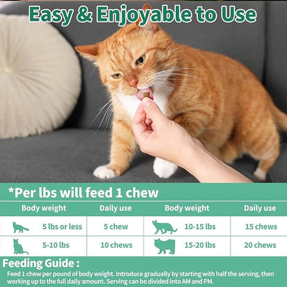Cat Probiotics Tasty Chews for Digestive & Gut Support - Crunchy & Creamy Texture - Cat Gut Health, Constipation Relief, Healthy Stool, Natural Supplement for Cats, Chicken Flavor - 500 Chews