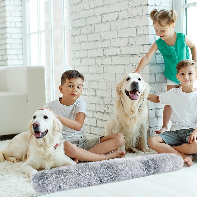 HOMBYS Extra Large Dog Pillow 35x6 Inches with Moldable Function for Latge & Medium Dogs, Soft Faux Fur Dog Neck Pillow for Anxiety Relief, Oversized Pet Calming Pillow for Dogs, Cats-Washable