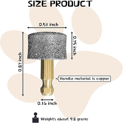 5Pcs Dog Nail Grinder Diamond Tip Replacement Heads Replaceable Paws Dog Claw Grinder Bits Pet Paws Grooming Accessories