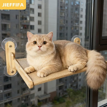 Cat Window Perch with Strong Suction Cups, 55lbs Hold Weight Tested, Foldable Cat Window Hammock Bed with Breathable Mesh, All-Season Lounger for Medium Small Cats to Bird Watch & Sunbathe