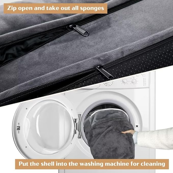 Cooling Dog Bed for Large Dogs, Memory Foam Orthopedic Dog Bed, Waterproof Dog Beds, Washable Dog Bed with Removable Cover,Pet Bed Dog Sofa with Bolster(Large,Leaden Grey)