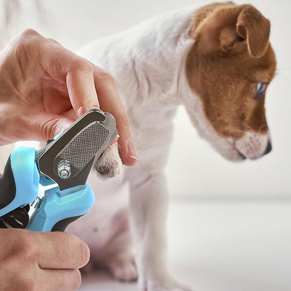 Fida Dog Nail Clippers with LED Light, Dog &Cat Nail Trimmer with Safety Guard & Nail File, Razor Sharp Blades, Pet Nail Trimmer/Clipper with Comfortable Ergonomic Handle (Batteries-Included)