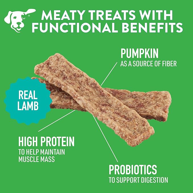 DOGSWELL Gut Health Meaty Jerky Dog Treats, Lamb, 20 oz. Pouch