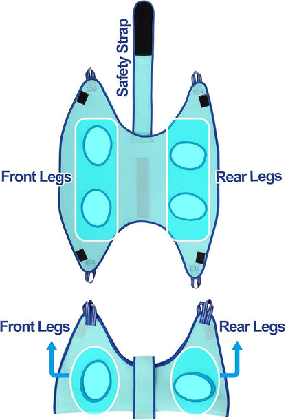 Dog Grooming Hammock Pet Grooming Hammock 2023 New Edition Medium Dog Hanging Harness Holder for Nail Clipping,Dog Nail Trimming Hammock,Dog Grooming Sling (Large 42 LB Max/Turquoise)