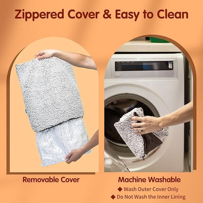 Nobleza Self Heating Cat Bed, Super Soft Thermal Dog Crate Bed Mat for Sleeping, Washable Anti-Slip Self Warming Pet Kennel Pad for Small Medium Cats Dogs Indoor Outdoor (LightGray, M)