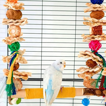 Bird Swings Toys for Parakeets Parrot,Natural Bird Perch Cage Hanging Chew Toys for Conures Budgerigars Finches Parrots Lovebirds and Small Medium Birds