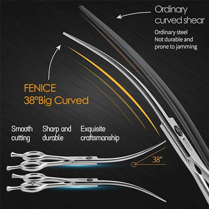 Dog Grooming Scissors: 7.0" Left Handed Pet Shears Made Of Advanced Stainless Steel Alloy for Trimming Dogs Cats and Other Pets Face and Paws