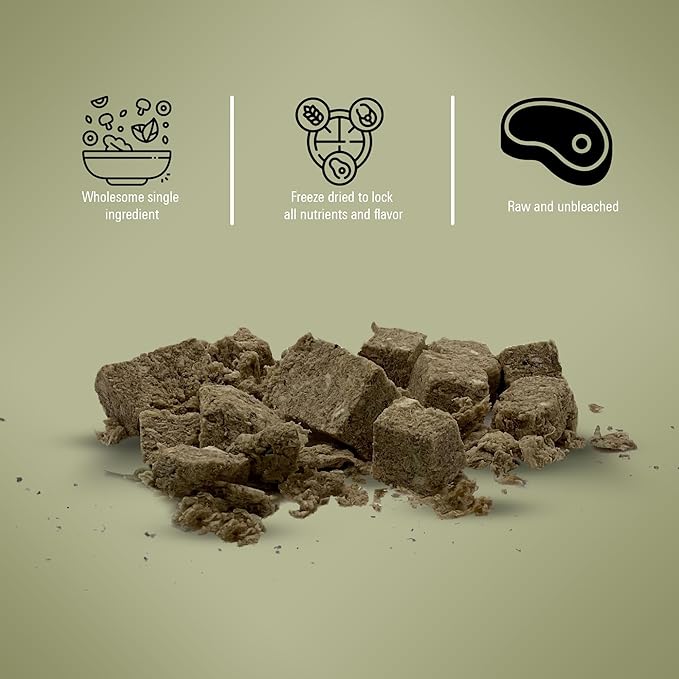 Freeze Dried Beef Tripe Dog Treats  Raw, Single Ingredient, Grain Free, Natural & Organic Treats for Dogs & Cats