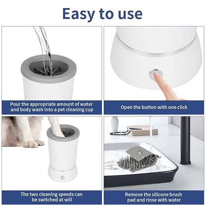 Dog Paw Cleanerï¼_utomatic paw cleaner For dogs, Type-c Charging, Designed For Small To Medium Sized Dogs ï¼_asy To Carryï¼_eeps Homes Clean(white)