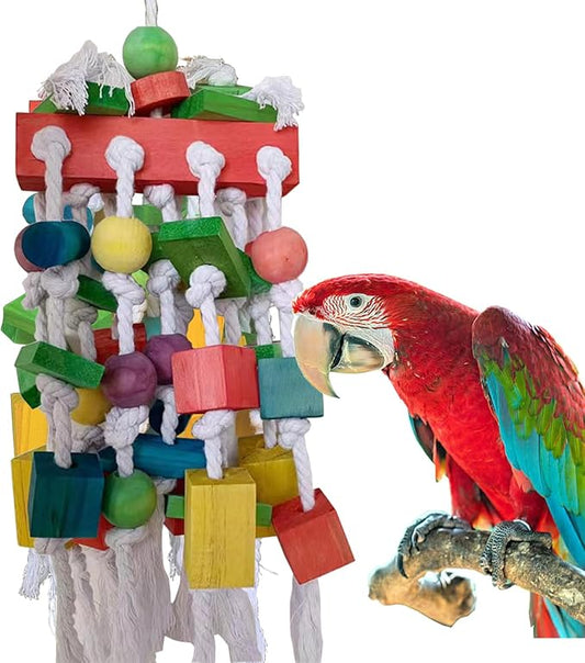 Extra Large Parrot Bird Toys for Macaws, Amazon Parrots, African Grey- Birds Cage Accessories
