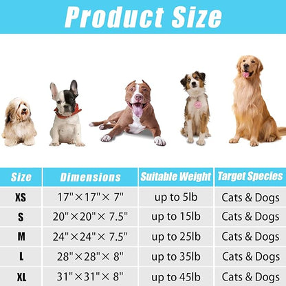 HYQ Small Dog Bed, Cat Beds for Indoor Cats, Dog Beds for Small Dogs with Anti-Slip Bottom, Cute Puppy Bed Washable-White-17inch