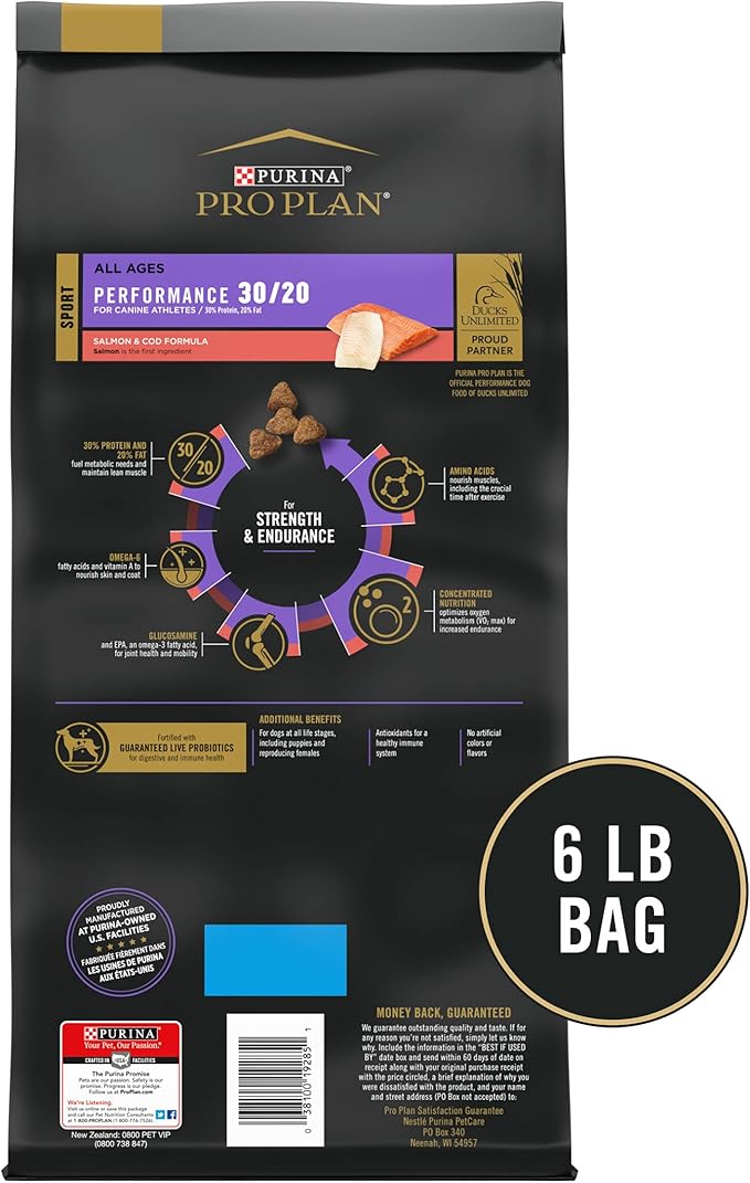 Purina pro plan Sport Performance 30/20 Salmon & Cod Formula Dry Dog Food - 6 lb. Bag