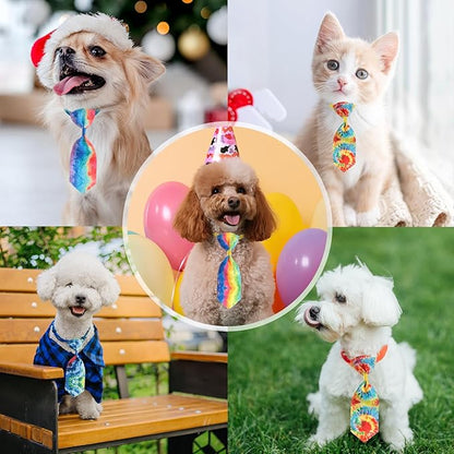 80 Pcs Dog Bows Dog Bow Ties for Small Dogs Assorted Pattern Dog Bowtie Dog Collar Bows Cat Bowtie Collar Dog Bowknot for Small Medium Puppy Pet Photography Festival Grooming Party (Vibrant Style)