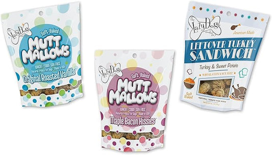 The Lazy Dog Cookie Co. Mutt Mallows Soft Baked Dog Treats, Wheat, Corn & Soy Free, Baked in The USA, 5 oz Cost Saving Variety Bundle (Pack of 3)
