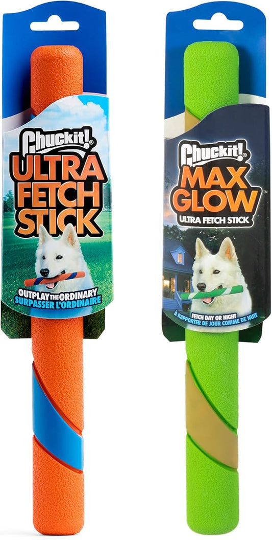 Chuckit! Interactive Dog Toy Ultra Fetch Stick Day & Night Bundle, 12 Inches, Outdoor, Pack of 2