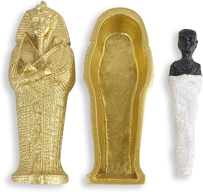Aquarium Mummy Gold Coffin Decorations Egypt Fish Reptile Turtle Tank Décor Ornament Pet Gold