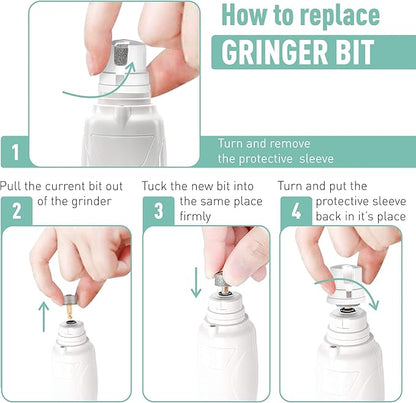 Dog Nail Grinder Replacement Head - Pet Nail Grinder Diamond Tip for Paws- 2 Pack Professional Dog Claw Grinder Bits Replaceable Diamond Nail Grinder Wheel (Tall)