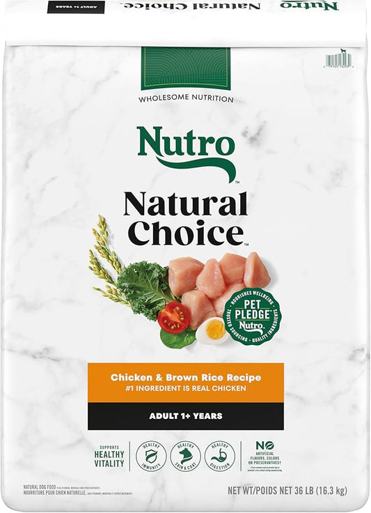 Nutro Natural Choice Adult Dry Dog Food, Chicken and Brown Rice Recipe 36 lbs.