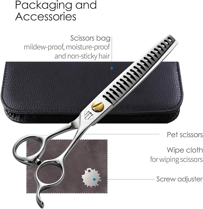 Dog Grooming Scissors: 7.0" Pet Shears Made Of Japanese VG10 Advanced Stainless Steel Professional Grooming Scissors for Dogs Cats and Other Pets