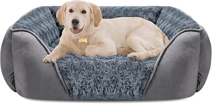 INVENHO Large Dog Bed for Large Medium Small Dogs, Rectangle Washable Dog Bed, Orthopedic Dog Bed, Soft Calming Sleeping Puppy Bed Durable Pet Cuddler with Anti-Slip Bottom L(30"x24"x9")