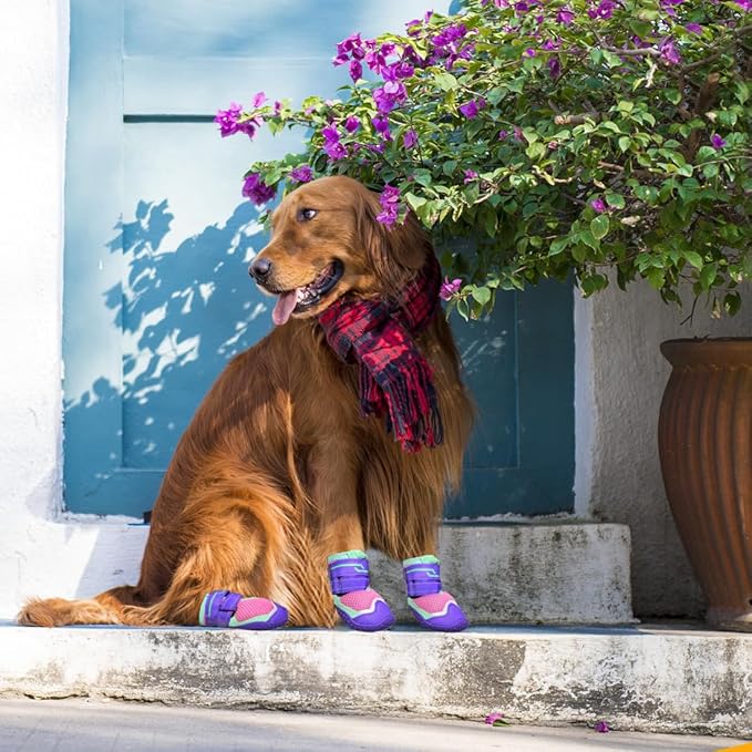 Dog Shoes for Summer Hot Pavement, Dog Shoes for Large Medium Small Dogs, Mesh Breathable Dog Boots & Paw Protectors Anti-Slip Waterproof for Outdoor Hiking Walking Hardwood Floor Size 3