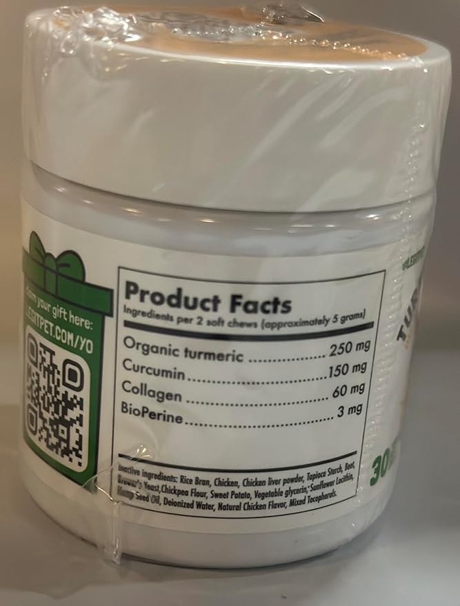 LEGITPET Turmeric Curcumin Hip & Joint Supplement for Dogs  Supports Mobility, Comfort & Overall Wellness  with Collagen & BioPerine  30 Chews