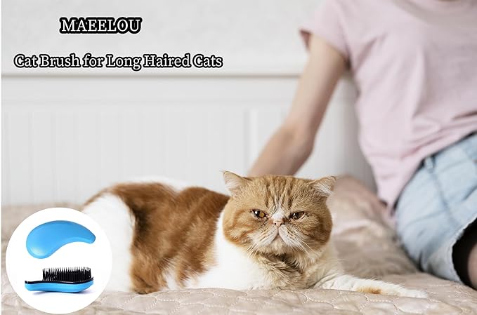 Cat Brush for Shedding - Perfect Cat Grooming Brush for Long-Haired Cats | Deshedding & Hair Remover Brush for Indoor Cats | Pet Brush for Cats