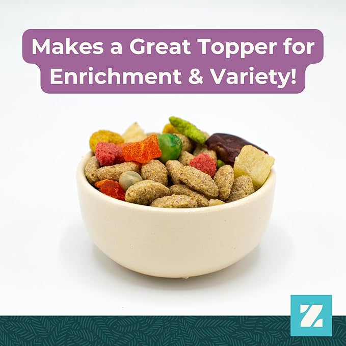 ZuPreem Pure Fun Bird Food, Cockatiel, Lovebird, Quaker, Small Conure, Lorikeet, Seed and Pellet Blend for Medium Birds, Food Mixer Topper, Enriching Variety, Made in USA (M, 2 lbs)
