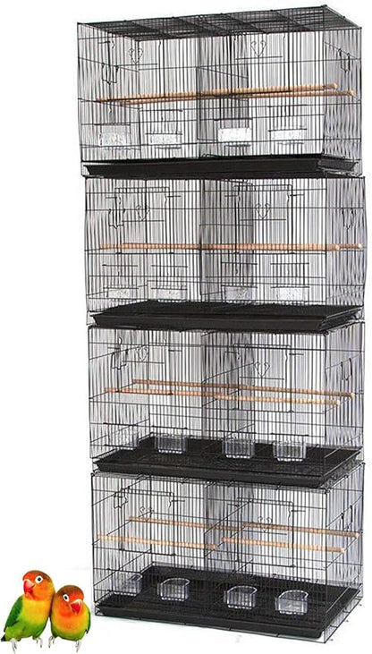 Lot of Breeding Bird Flight Cages for Canary Parakeet Aviaries Budgies Lovebird Finch (Large 30" Black Divider)