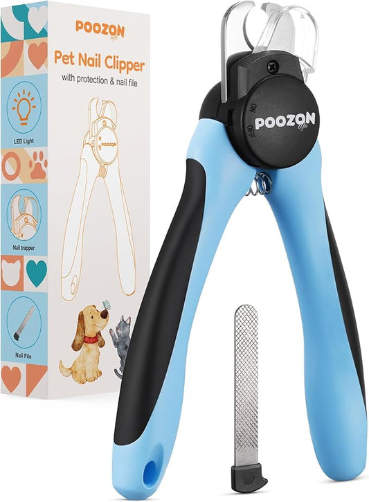 Dog Nail Clipper with Light, Illuminates Nail Clipper Kit or Bloodline for Safe, Easy Trimmers, Extra Sharp for Thick Nails, Quick Sensor, Avoid Over Cutting Toenail, for Cats & Dogs