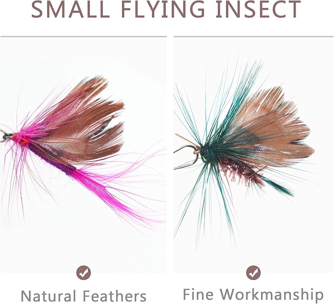 SONGWAY Mini Cat Wand Toy Replacement - 10 Pieces Insect Worm Cat Toys Attachments, Cat Feather Toy Refills