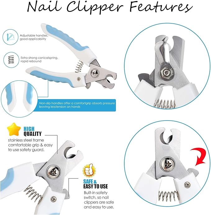 Dog Grooming Hammock | Pet Grooming Hammock Helper | Dog Grooming Harness with Nail Clippers/Nail Trimmers Nail File S-Hooks Strap Slings & Stainless-Steel Fur Comb | Size: L | Pink/Peach